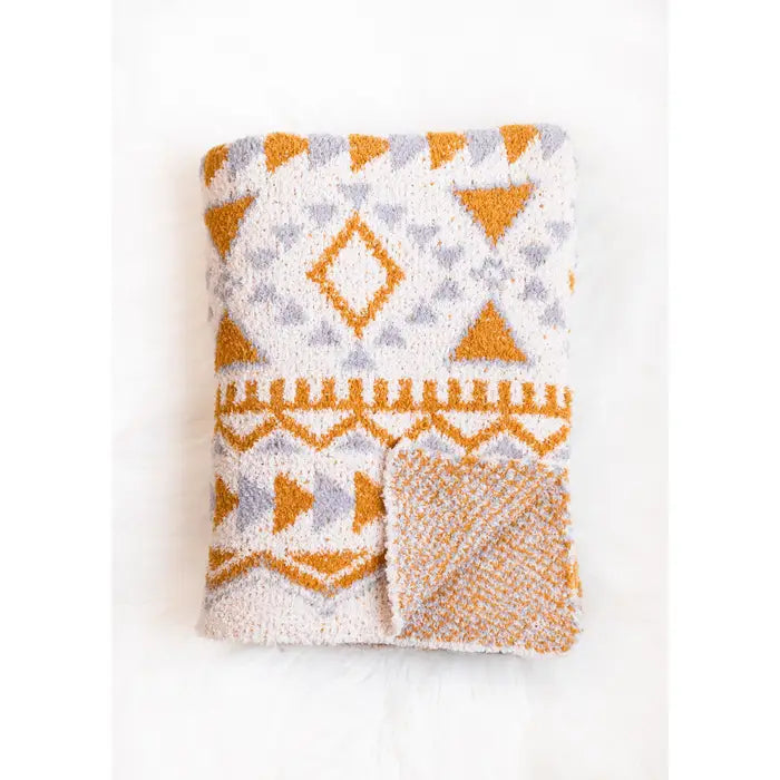 Orange & Cream Aztec Blanket