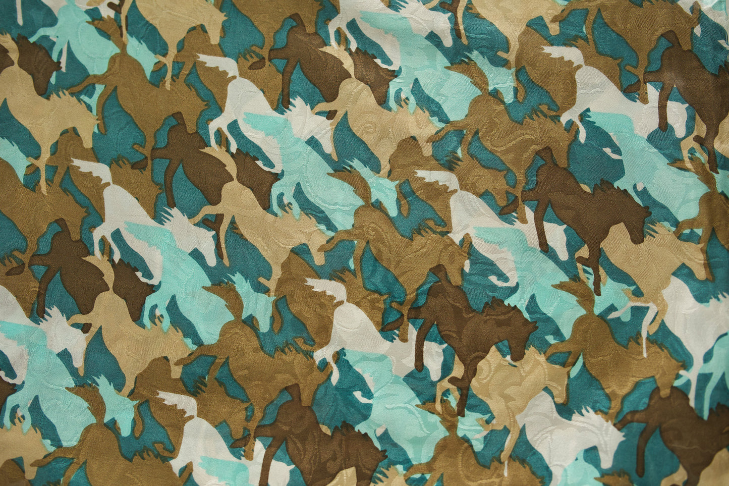 Camouflage Horse Print Silk Scarf
