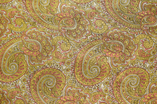 Brass and Bronze Paisley Silk Scarf
