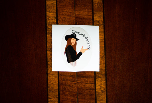 Cowgirls Don't Cry Sticker- Brown & Black