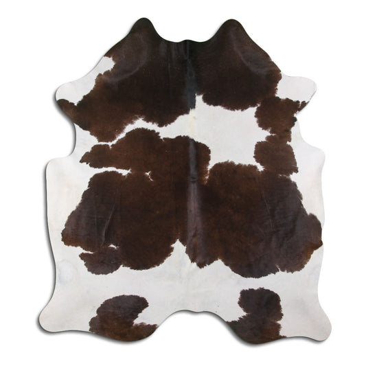 6x8 Chocolate and White Cowhide Rug