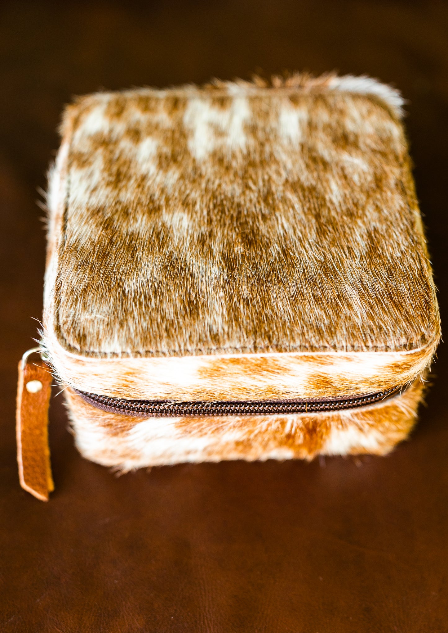 Square Cowhide Jewelry Box